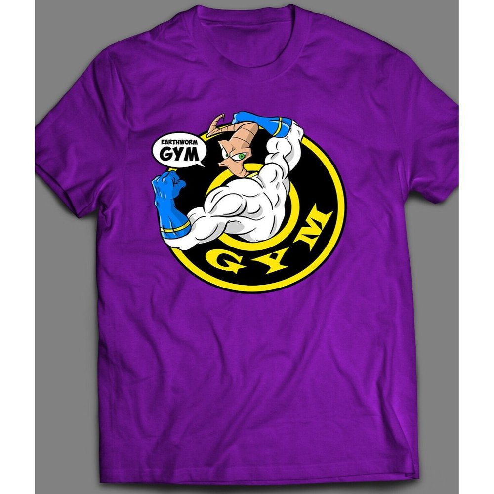 EARTHWORM JIM "GYM" WORKOUT T-SHIRT* MANY COLORS